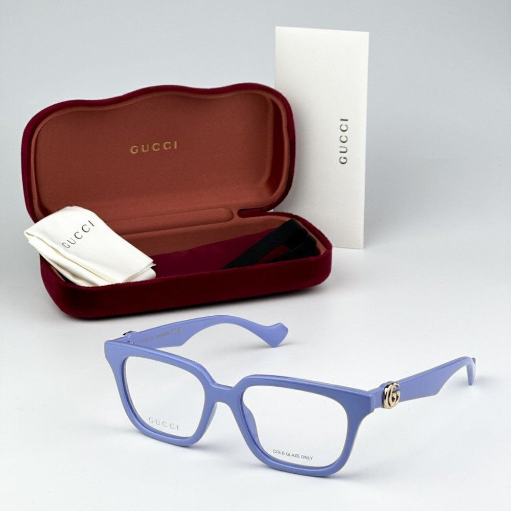 NEW Gucci GG1536O 008 Violet Women Square Eyeglasses GG 1536O - Picture 8 of 10